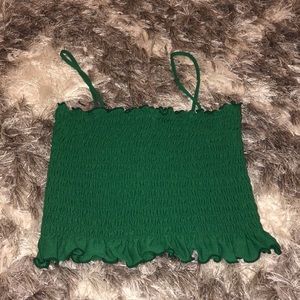 Green smocked tank top from forever 21 never worn